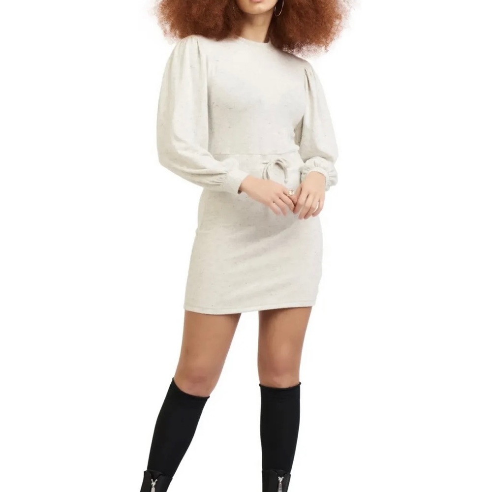 Black Tape Sweatshirt Mini Dress Oatmeal Size Medium NWT